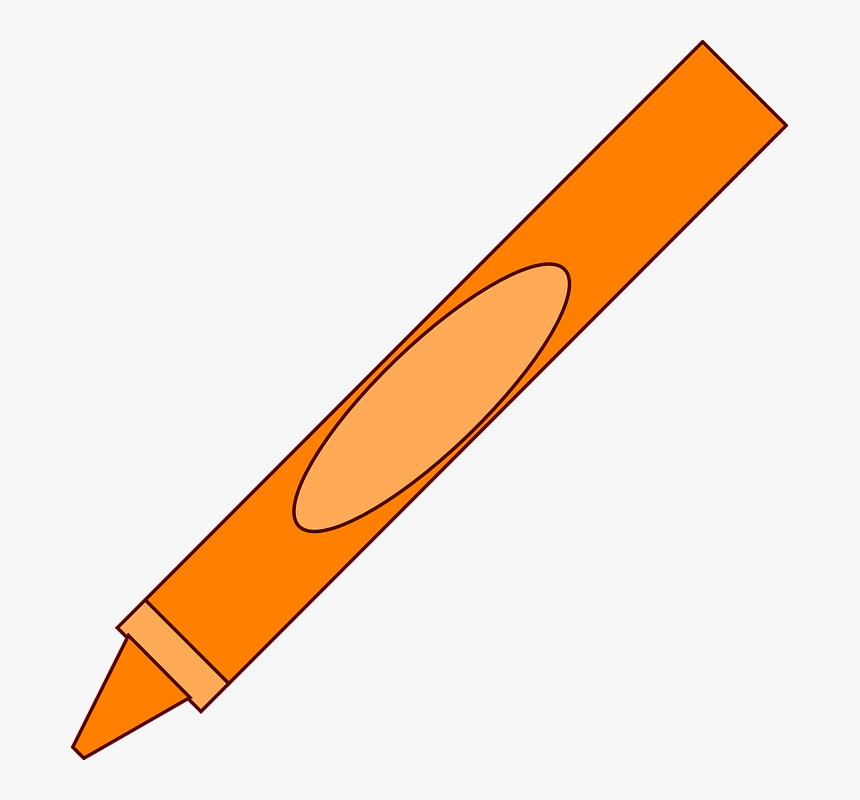 Orange Crayon Clipart Free Images - Orange Crayon Clipart, HD Png Download, Free Download