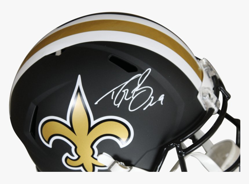 Drew Brees Autographed New Orleans Saints Flat Black - Football Helmet, HD Png Download, Free Download