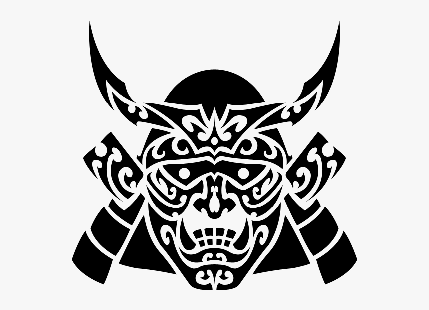 Transparent Samurai Mask Clipart - Samurai Mask Tattoo Tribal, HD Png Download, Free Download