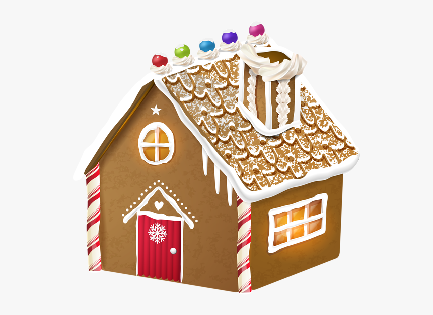 Clipart Houses Candy Cane - Gingerbread House Christmas Clipart, HD Png Download, Free Download