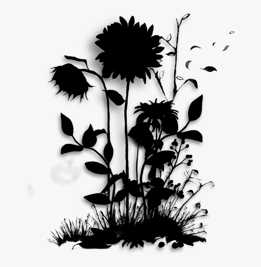 Floral Design Graphics Silhouette Flowering Plant - Silhouette, HD Png Download, Free Download
