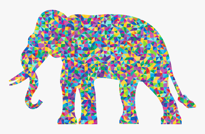 Low Poly Prismatic Elephant Silhouette - Portable Network Graphics, HD Png Download, Free Download