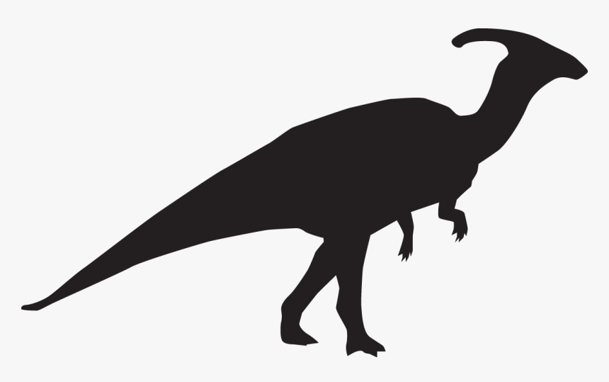 Parasaurolophus Dinosaur Tyrannosaurus Silhouette Clip - Parasaurolophus Black And White Clipart, HD Png Download, Free Download