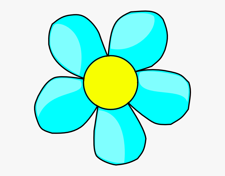 Blue Flower Clipart- - Flower 5 Petals Clipart, HD Png Download, Free Download