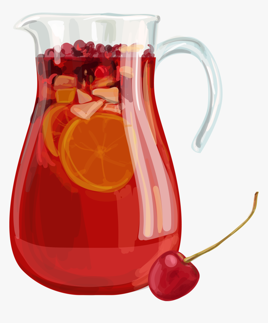 Pitcher Clipart Fruit Punch - Sangria Illustration, HD Png Download, Free Download