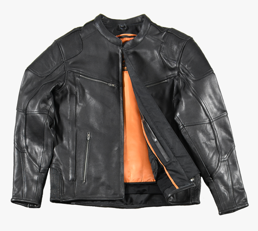 Black Leather Men"s Cycle Jacket"
 Class="lazyload - Leather Jacket, HD Png Download, Free Download