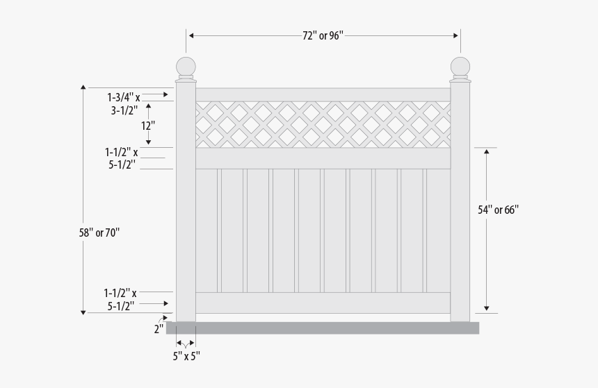 Lattice Top Panel Privacy Fence Specs - Architecture, HD Png Download, Free Download