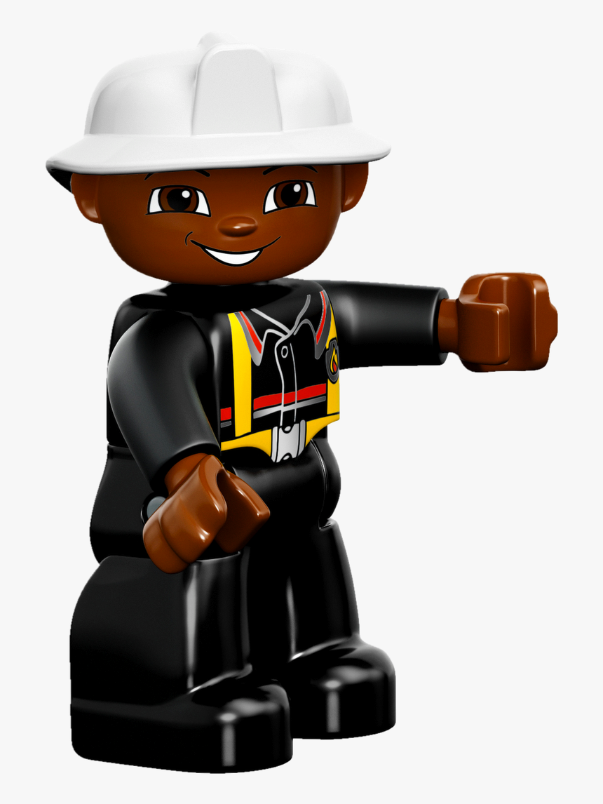 10592-firefighter1 - Black Lego Construction Worker, HD Png Download, Free Download