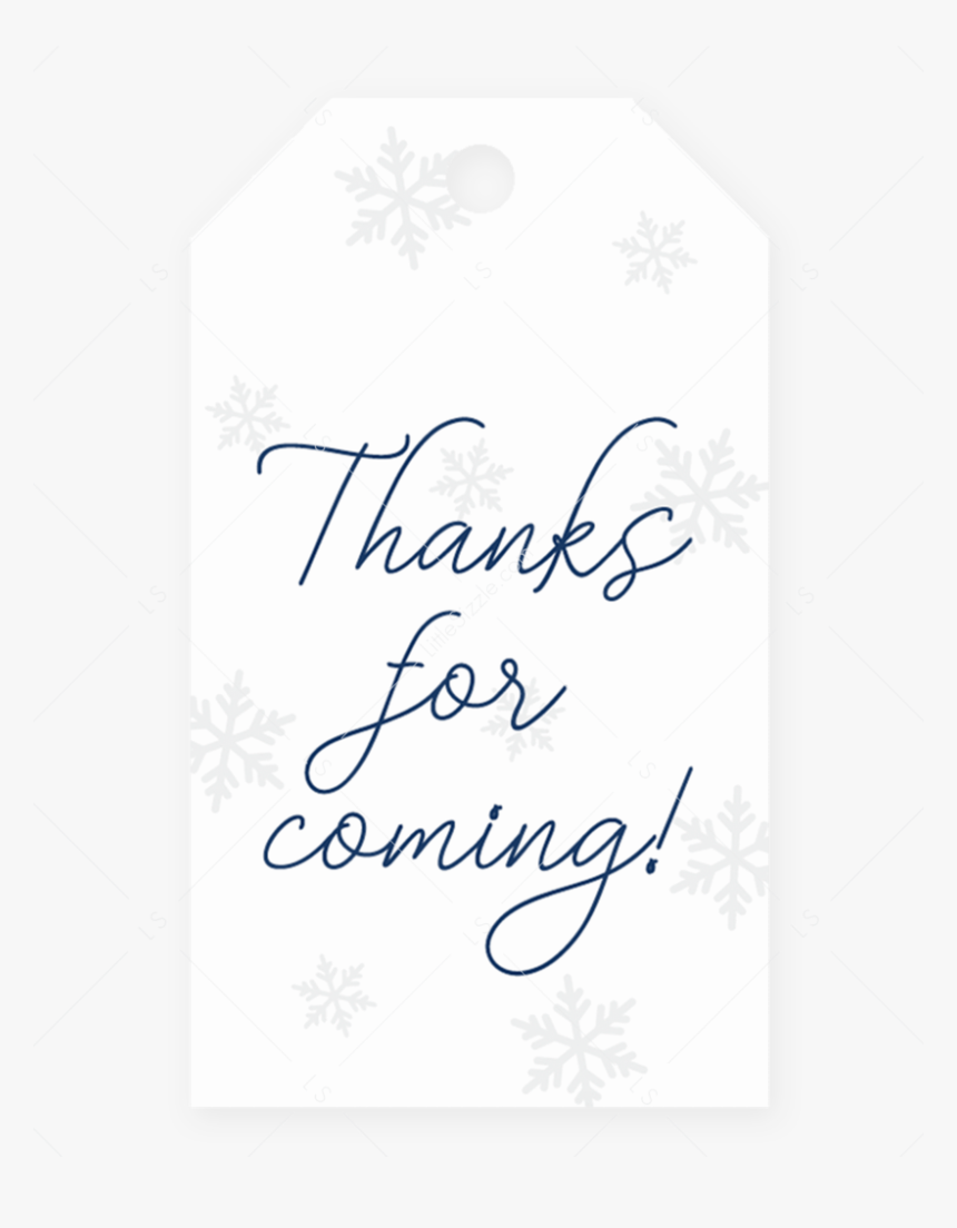 Printable Thank You Tags With Snowflakes By Littlesizzle Calligraphy Hd Png Download Kindpng