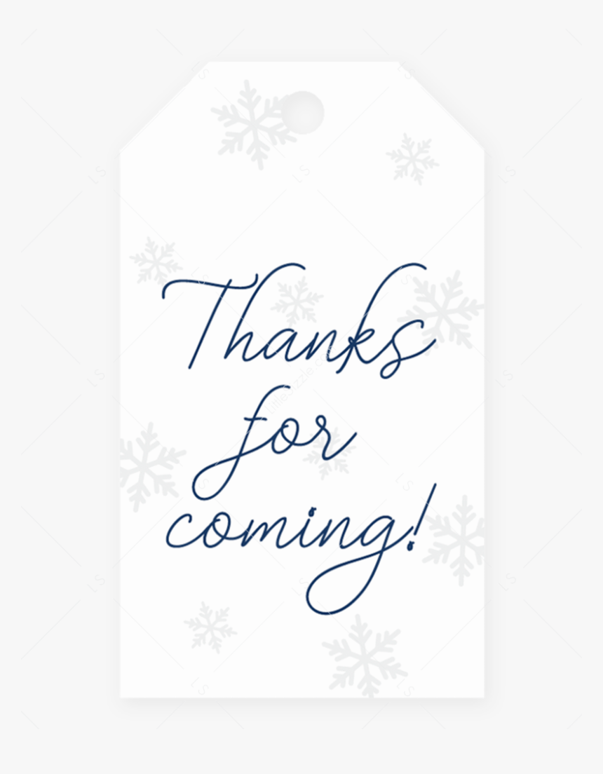 Printable Thank You Tags With Snowflakes By Littlesizzle - Calligraphy, HD Png Download, Free Download