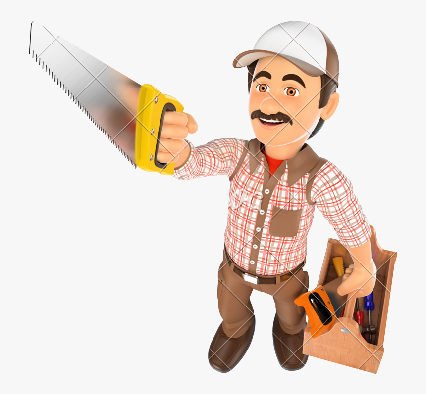 Picture Black And White Stock Carpenter Clipart Tool - Construction Workers 3d Png, Transparent Png, Free Download