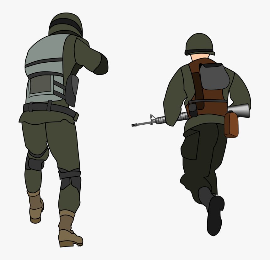 Joint,weapon,infantry - Soldier Back View Png, Transparent Png, Free Download