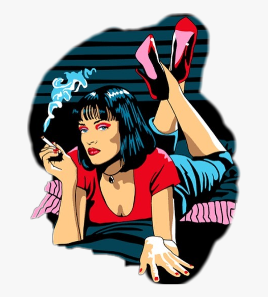 Pulpfiction Umathurman Popart Cigarette - Pop Art Pulp Fiction, HD Png Download, Free Download