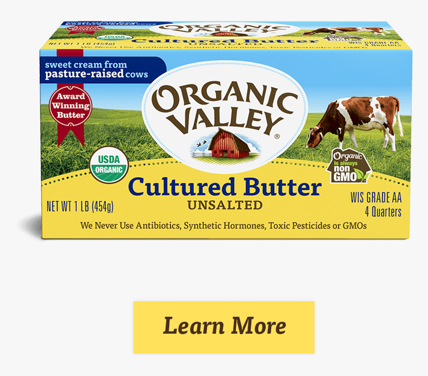 Organic Valley Unsalted Cultured Butter, HD Png Download, Free Download