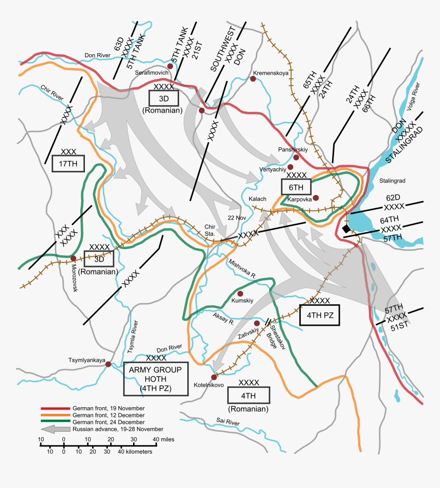 Battle Of Stalingrad Map, HD Png Download, Free Download