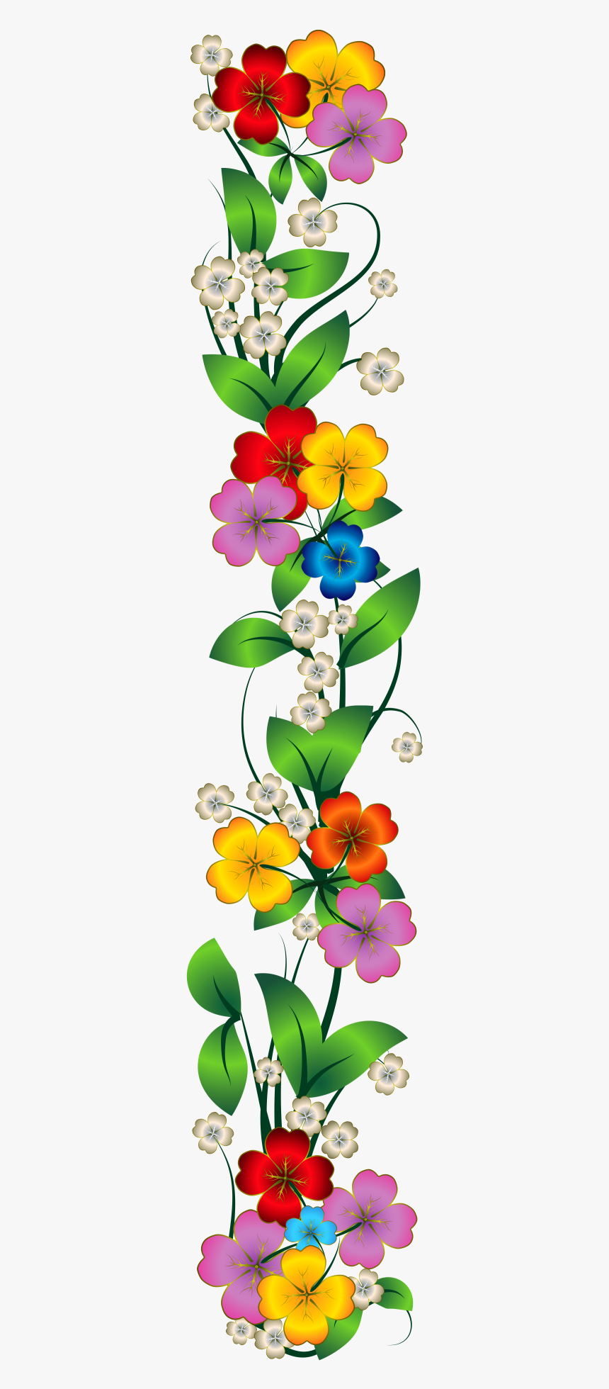 Flower Side Border Png, Transparent Png, Free Download