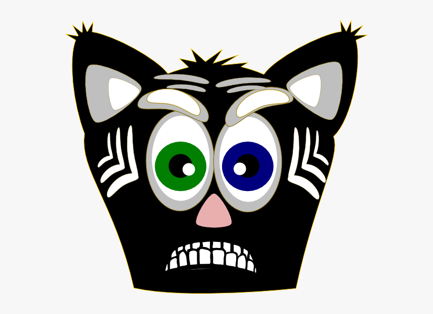 Hahaha Evil Cat Ahhhhhhh 1 Clip Art At Clker - Gambar Muka Kucing Animasi, HD Png Download, Free Download