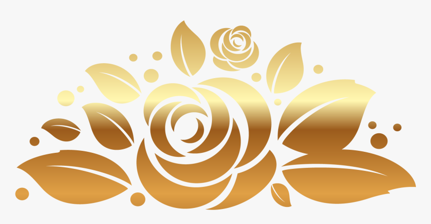 Gold Snowflake Clipart Svg Royalty Free Stock Gold - Gold Rose Png Vector, Transparent Png, Free Download