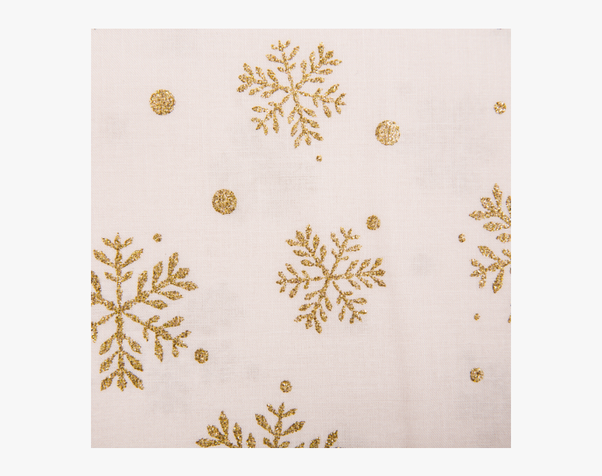 Cotton Poplin Printed Golden Snowflakes - Motif, HD Png Download, Free Download