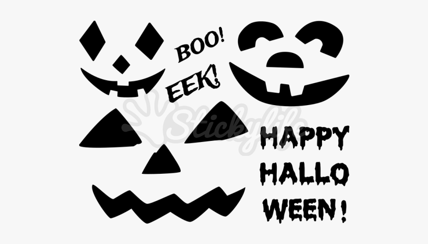 Jack O Lantern No Mess Vinyl Decal Kit, HD Png Download, Free Download