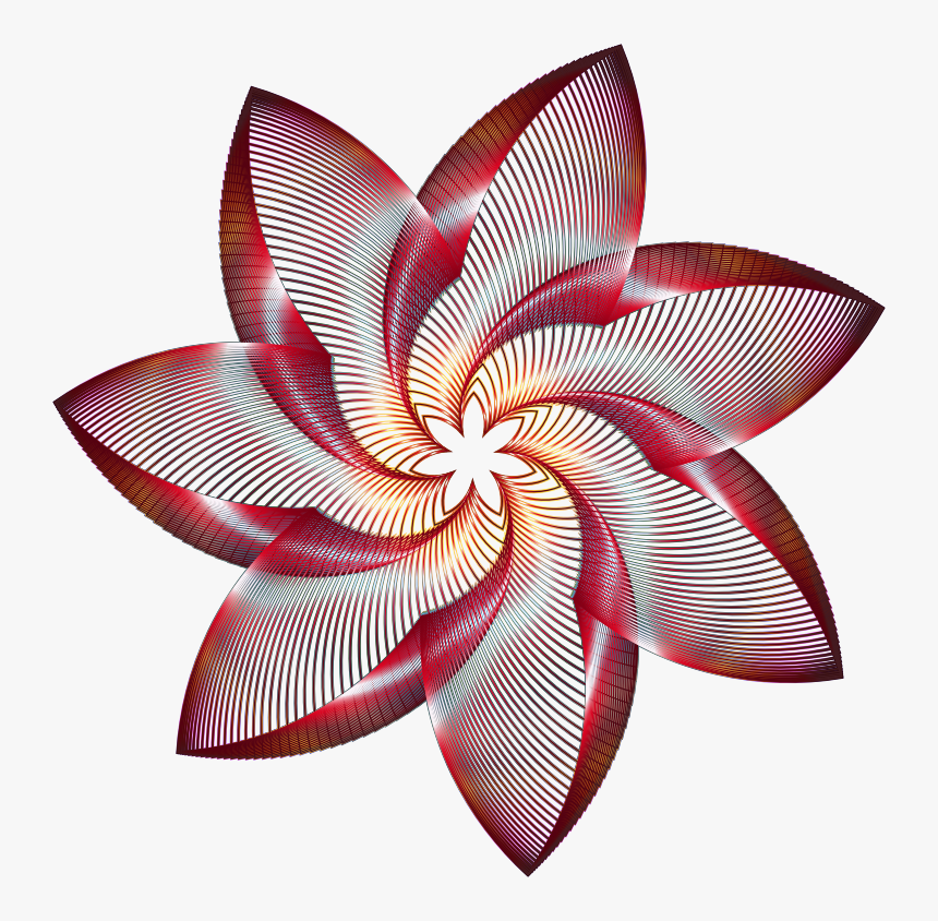 Prismatic Flower Line Art 4 No Background - Line Art, HD Png Download, Free Download