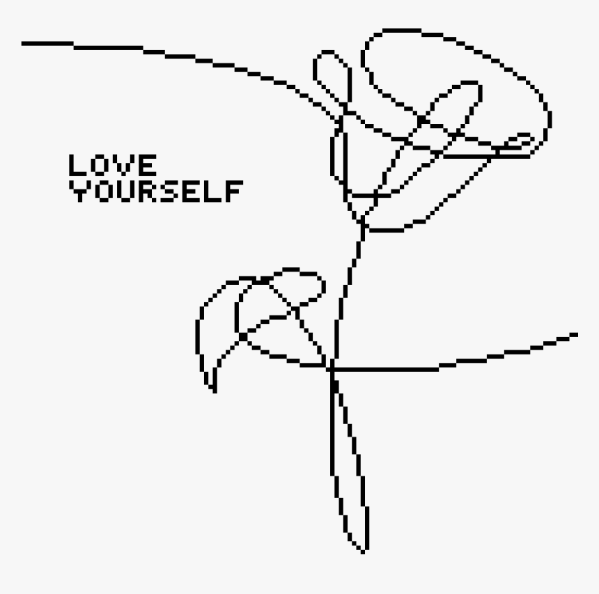 Line Art Flower - Bts Love Yourself Flower V, HD Png Download, Free Download