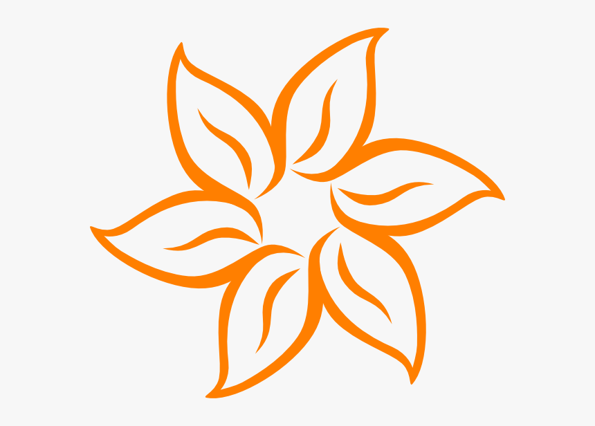 Orange Flower Svg Clip Arts - Flower Black And White Outline, HD Png Download, Free Download