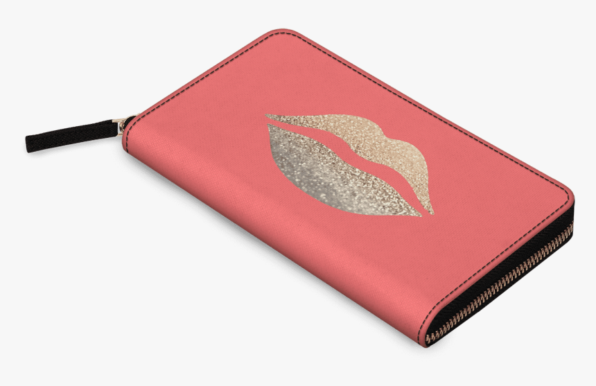 Dailyobjects Gatsby Gold Lips Coral Women"s Classic - Wallet, HD Png Download, Free Download