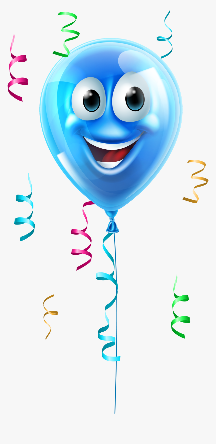 Smiley Clipart Balloon - Balloon With Face Cartoon, HD Png Download, Free Download