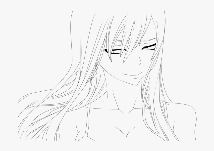 Erza Scarlet Coloring Pages - Line Art, HD Png Download, Free Download