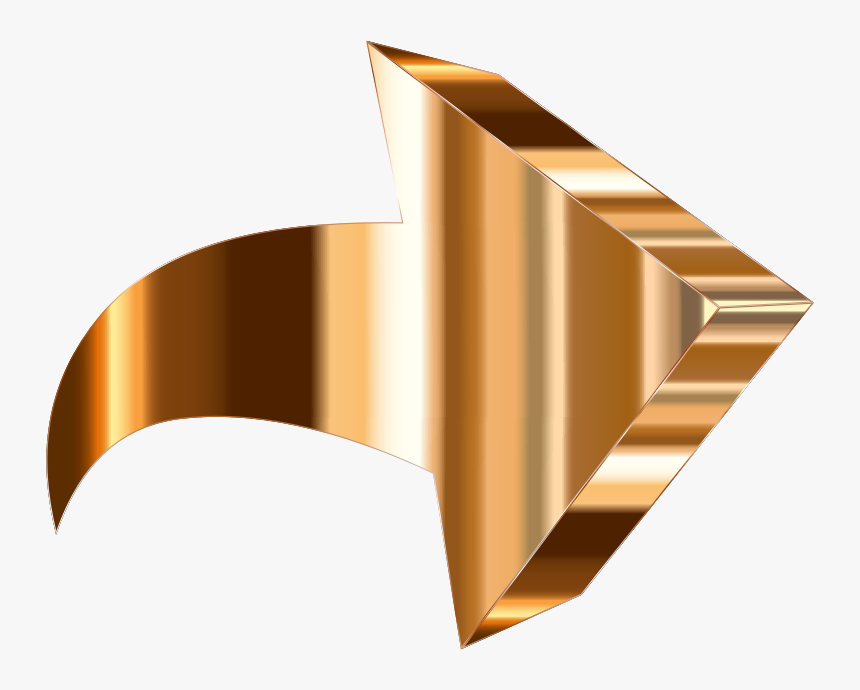 Polished Copper 3d Arrow - 3d Arrow Transparent Icons, HD Png Download, Free Download