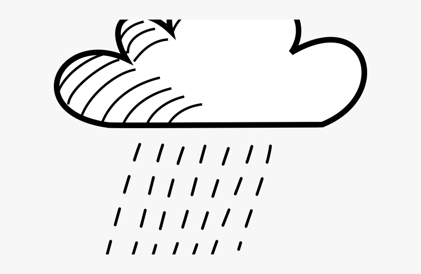 Cloud Clipart Pdf - Black And White Clip Art Rainy, HD Png Download, Free Download