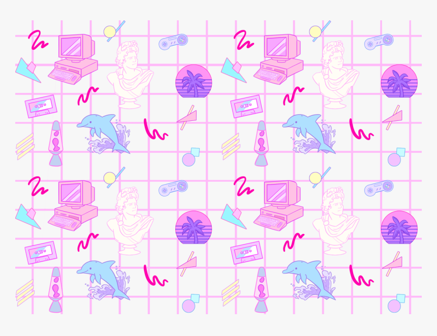 I Made A Vaporwave Pattern I Will Put It On My Redbubble - Vaporwave Pattern, HD Png Download, Free Download