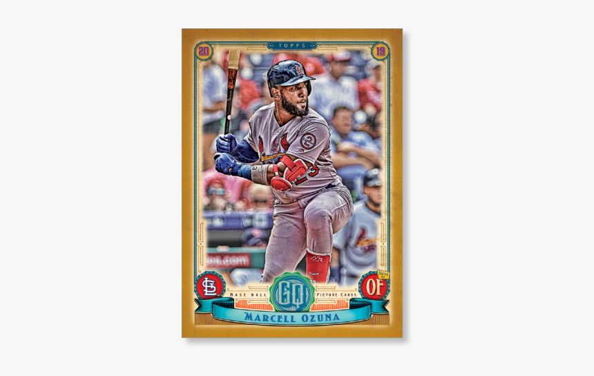Marcell Ozuna Gypsy Queen Base Poster Gold Ed - College Baseball, HD Png Download, Free Download