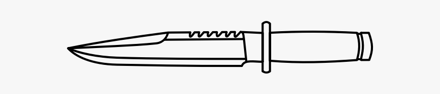 Hunter"s Knife Black And White Vector Outline Image - Faca Do Rambo Desenho, HD Png Download, Free Download