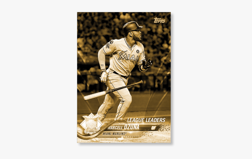 2018 Topps Series 1 Baseball Marcell Ozuna Base Gold - Poster, HD Png Download, Free Download