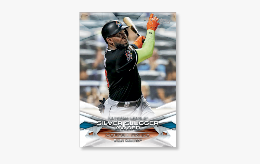 2018 Topps Series 1 Baseball Marcell Ozuna Mlb Awards - Baseball Player, HD Png Download, Free Download