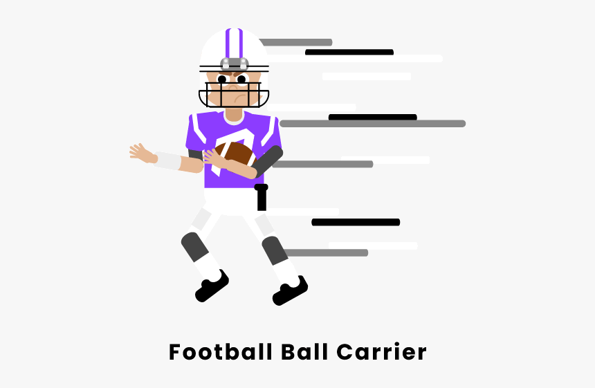 Football Ball Carrier - Cartoon, HD Png Download, Free Download