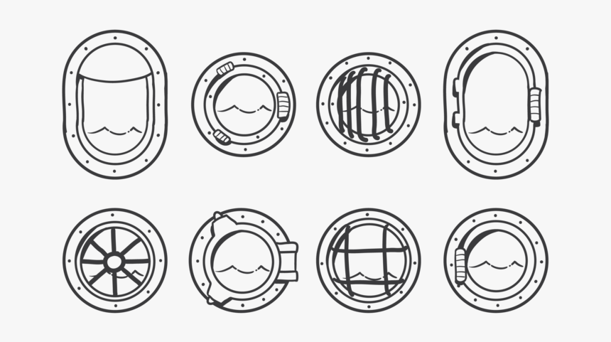 Porthole Icons Vector - Porthole Drawing, HD Png Download, Free Download
