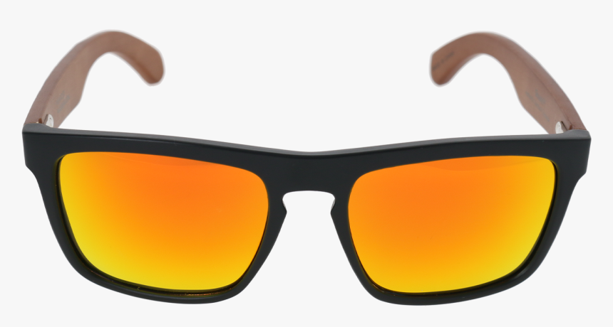 Matte Black Frame Dark Brown Bamboo Temple Red Multi - Sunglasses, HD Png Download, Free Download