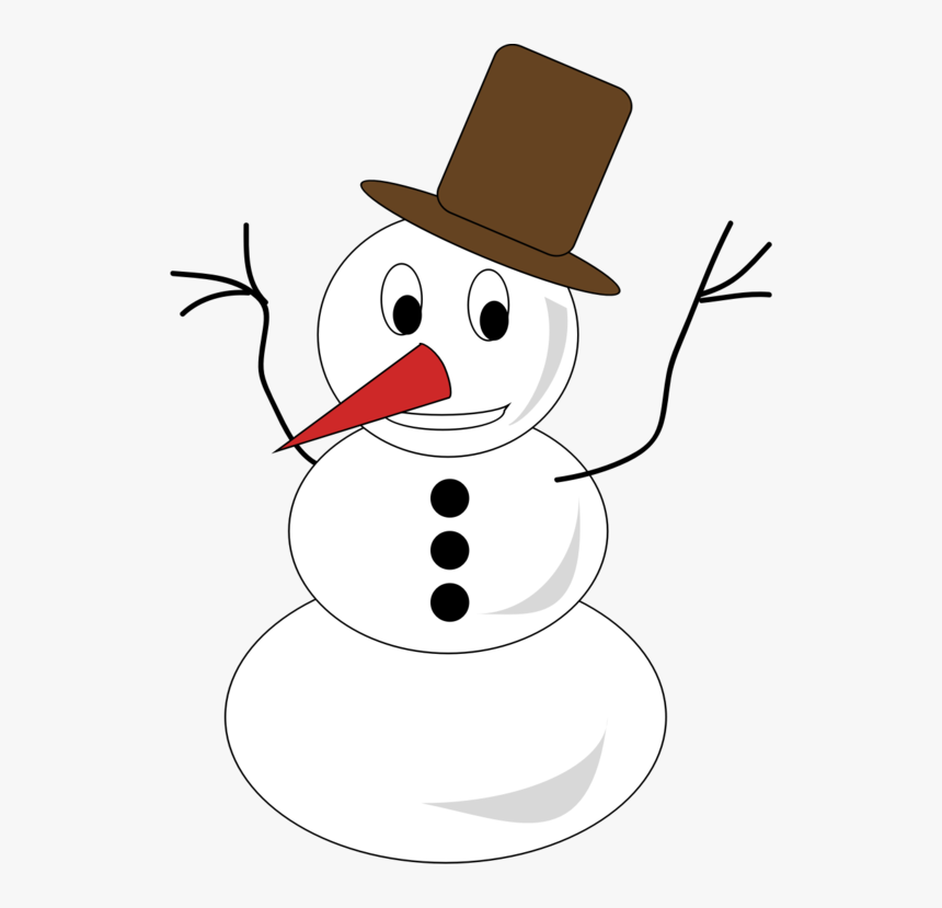 Snowman,line Art,costume Hat - Clip Art Snow Man, HD Png Download, Free Download