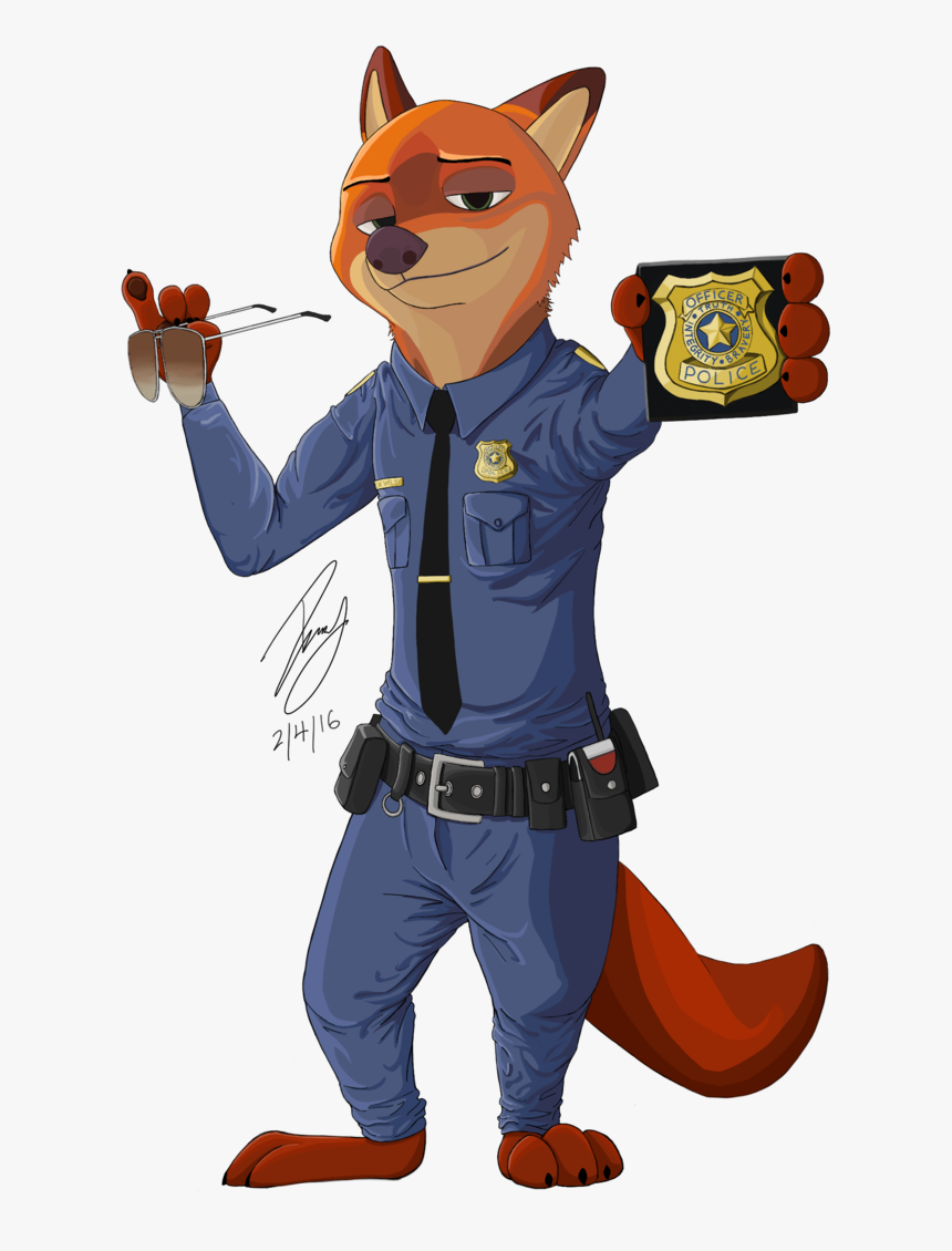 Nick Wilde Officer Zootopia, HD Png Download, Free Download