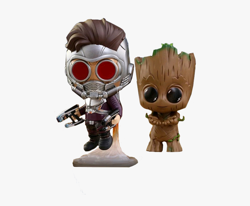 Gotg2 Star Lord Groot Cosbaby Set - Star-lord, HD Png Download, Free Download