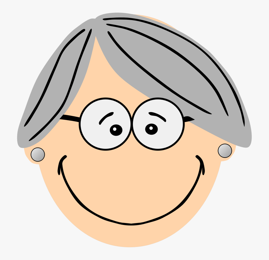 Cartoon Face Clip Art - Grey Hair Clipart, HD Png Download, Free Download