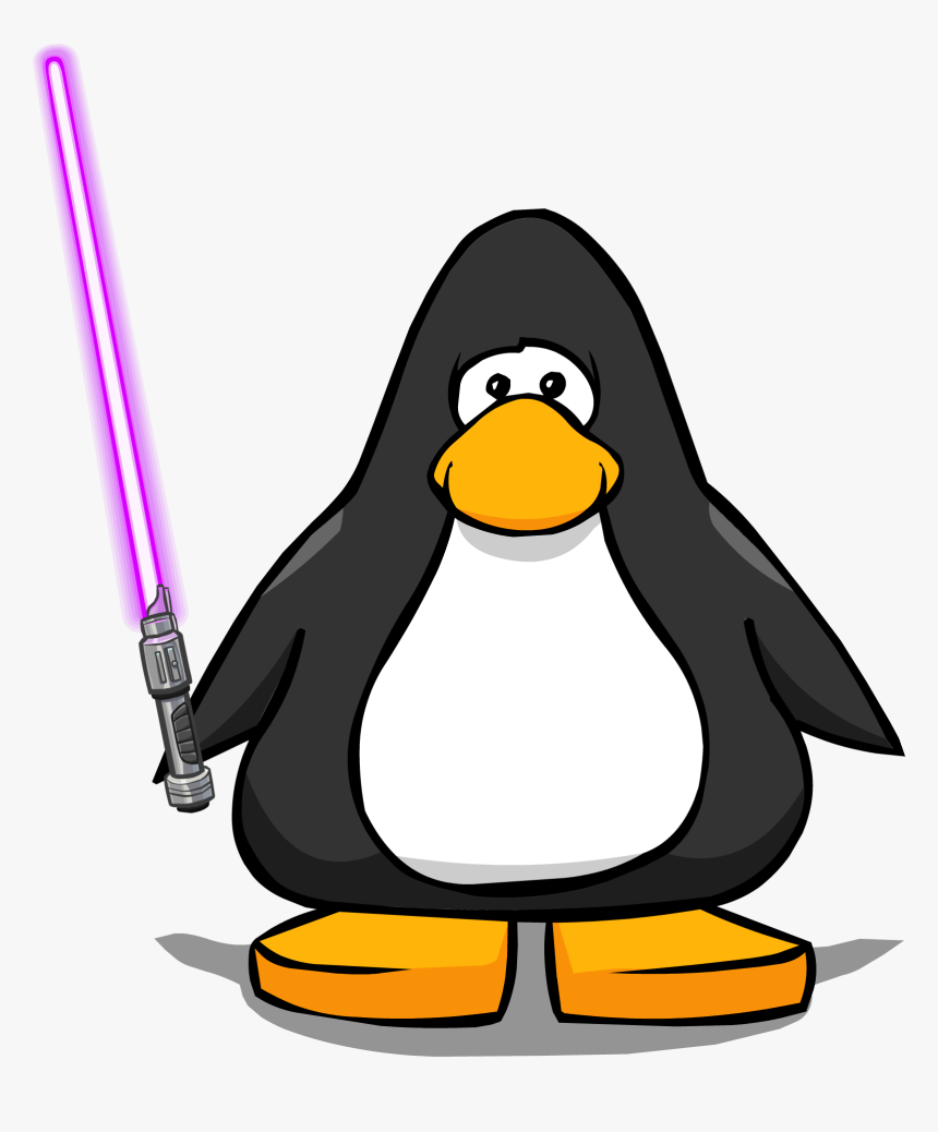 Purple Lightsaber Player Card - Penguin With Santa Hat, HD Png Download, Free Download