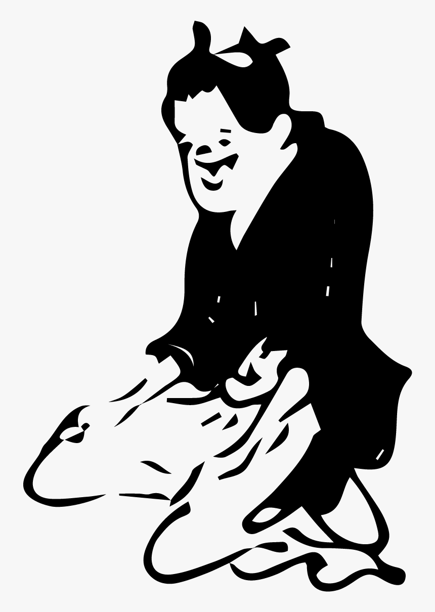 Free Ukiyo-e Illustration Of Sitting And Laughing Man - Illustration, HD Png Download, Free Download