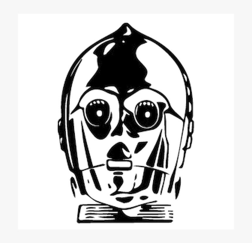 C3po Vinyl Decal Sticker

size Option Will Determine - Illustration, HD Png Download, Free Download