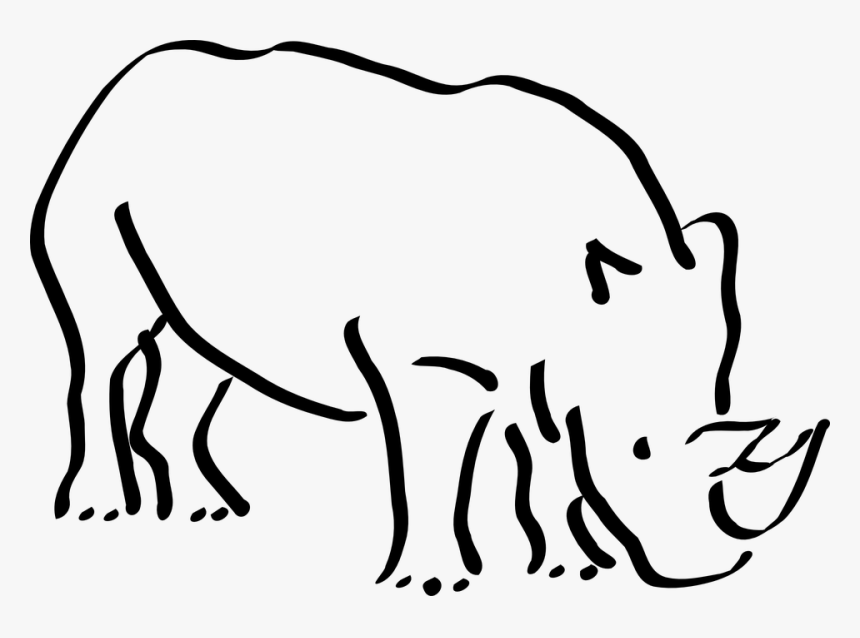 Elephant Head Outline 7, Buy Clip Art - Rhino Sketch, HD Png Download, Free Download