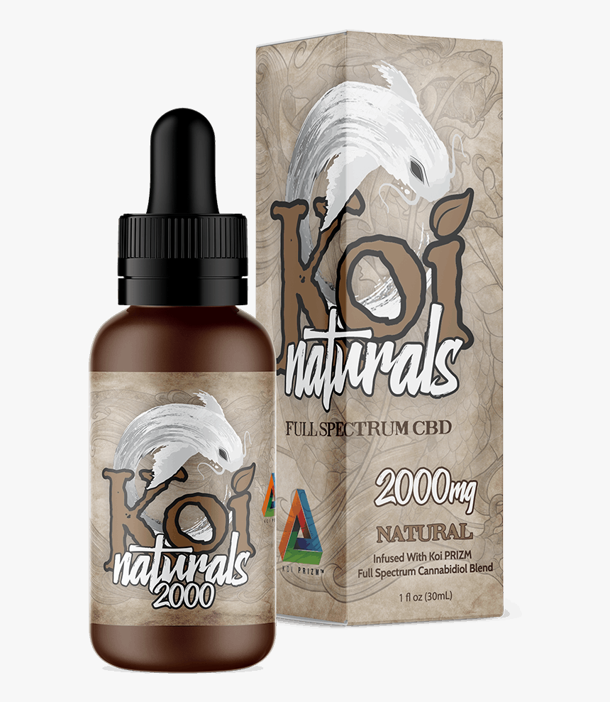Koi White 2000mg Cbd Oil Tincture - Koi Naturals Cbd Oils Peppermint, HD Png Download, Free Download