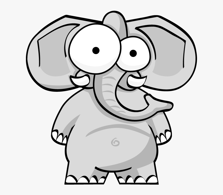 Make Less Resolutions And Eat More Elephants This Year - Funny Elephant Face Cartoon, HD Png Download, Free Download